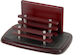 Handmade Folder Holder Mahogany Wood Leather Two Metal Columns Dimensions 18.00x11.50x9.00cm