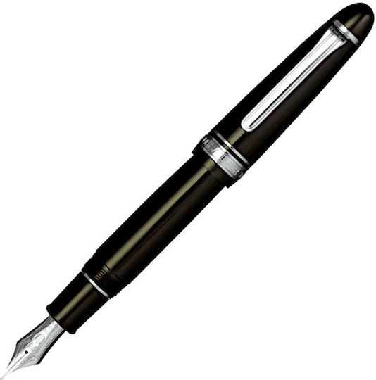 Sailor Fountain Pen Medium Black With Black Ink