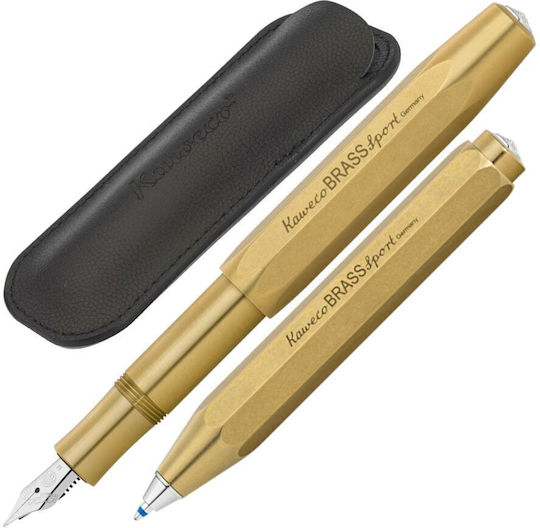 Kaweco Brass Pen-store Set 1 Πένα Στυλό Θήκη B Broad
