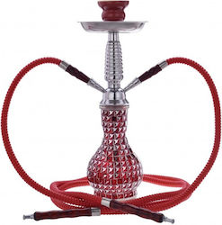 Al Malik Ναργιλές Khouribga Cristal Διπλός Κόκκινος 38cm 18563 Al Malik Ναργιλές Khouribga Cristal Διπλός Κόκκινος 38cm 18563