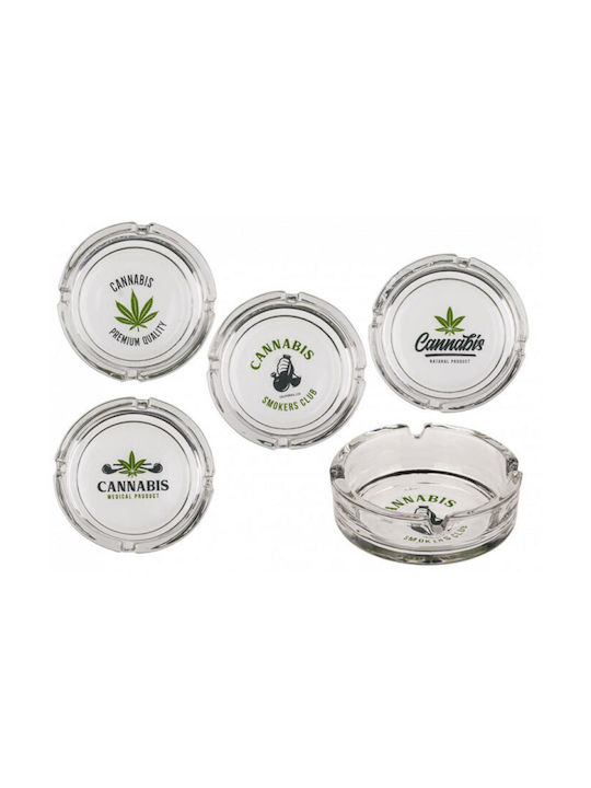 Cenușare Sticlă Transparentă Cannabis Leaf 10,5x3cm