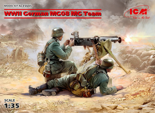 1/35 Wwii German Mg08 Mg Team 2 Figures