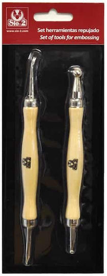 Sio-2 Modeling Tools Wire Wood Embossed Texture Set of 2 Pieces