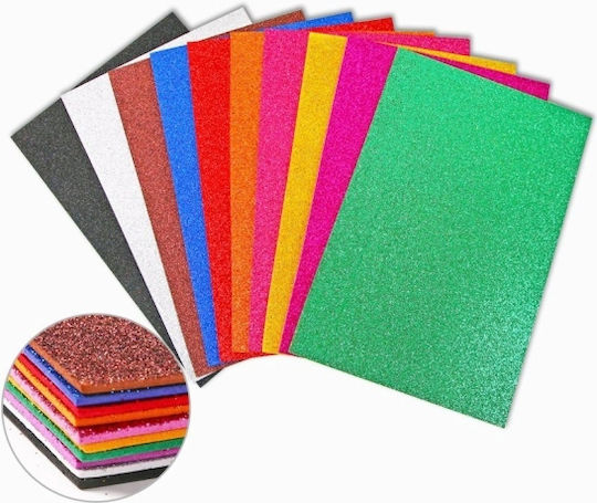 Foska Eva Foam 20x30 10 Τεμ Glitter Mix