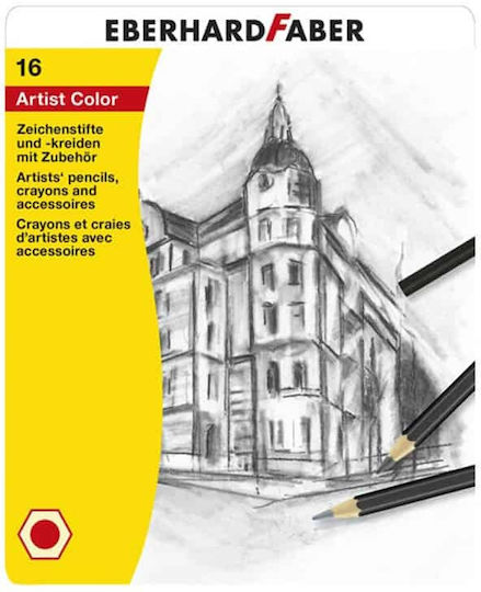 Eberhard Faber Coloured Pencils 16 Pieces Metal Case Artist 5169-16