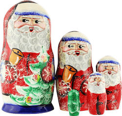 Wooden Babushka Santa Claus 17cm 5 Pieces