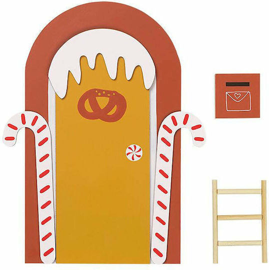 Wooden Elf Door Toy Gingerbread House 14.6x30x1.8cm