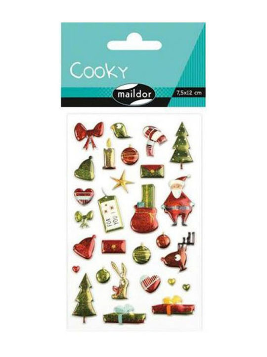 Cooky Xmas 7,5x12cm Set 28 Stück Weihnachtsaufkleber