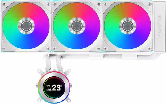 Lian Li Hydroshift II LCD-C 360CL Охлаждане AIO CPU с 3 Вентилатора 120mm и ARGB Осветление Бял