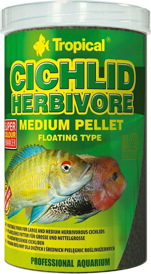 Tropical Cichlid Herbivore Medium Pellet 500 Ml