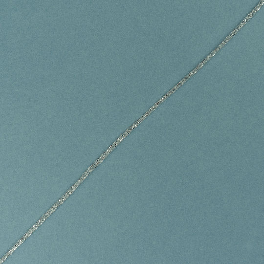Șiret Tricotat Poliester Alb Gri Argintiu Lurex 0,2cm Metru