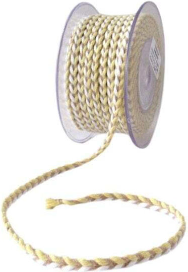 Cotton Braided Laces 8mmx20m White Yellow