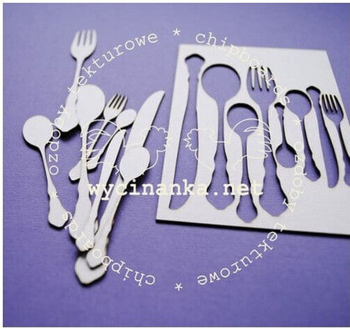 Decorative Chipboard Cutlery 7.5x11 Cm 7 Pieces