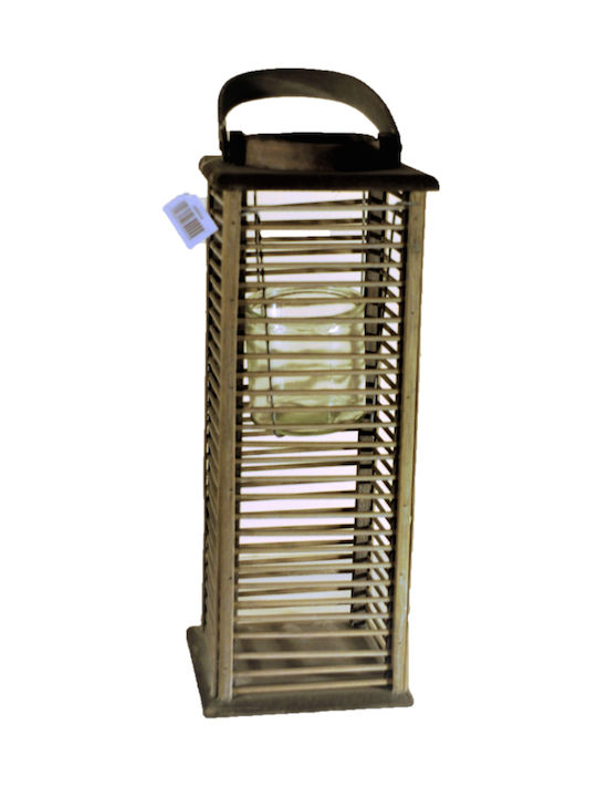 Zen Collection Christmas Glass Gray Lantern 35.5x11cm