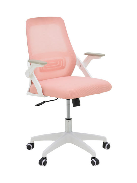 Кресло Офисно с Облегалка Reji Pink-frame White...