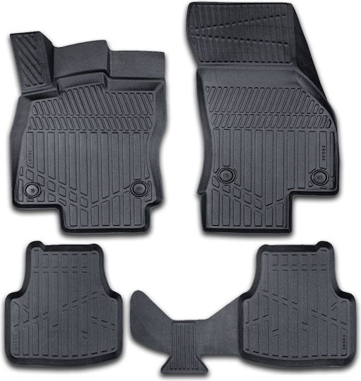 Set Covorașe Față și Spate 2buc din Furtun pentru Seat Leon / Ateca Ford Margine 2012-2020 Negre