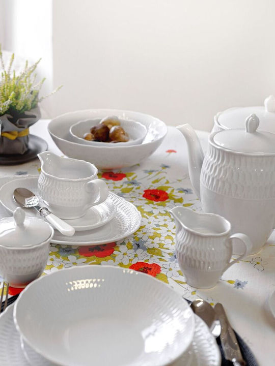 Cmielow White Porcelain Dinnerware Set 44pcs