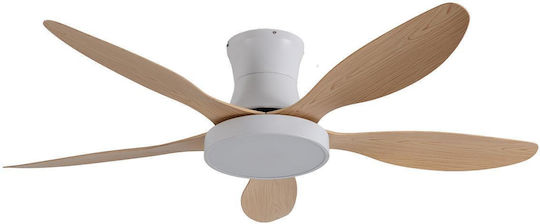 Inlight Denali Ventilator De Tavan 132cm Cu Lentile De Mărire Bej / Alb