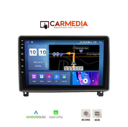 Carmedia Ηχοσύστημα Αυτοκινήτου για Peugeot 407 2004-2011 (Bluetooth/USB/WiFi/GPS/Apple-Carplay/Android-Auto) με Οθόνη Αφής 9"