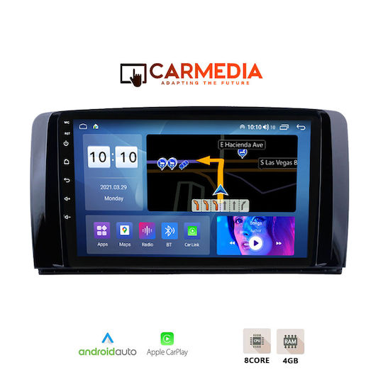 Carmedia Ηχοσύστημα Αυτοκινήτου για Mercedes-Benz R-Class 2006-2015 (Bluetooth/USB/WiFi/GPS/Apple-Carplay/Android-Auto) με Οθόνη Αφής 9"