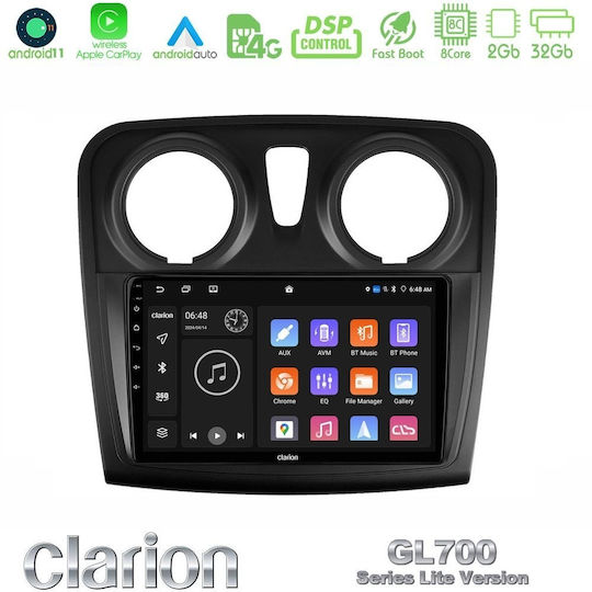Clarion Sistem Audio Auto pentru Dacia Magazin online Dokker 2012 (Bluetooth/USB/WiFi/GPS/Apple-Carplay/Android-Auto) cu Ecran Tactil 9"