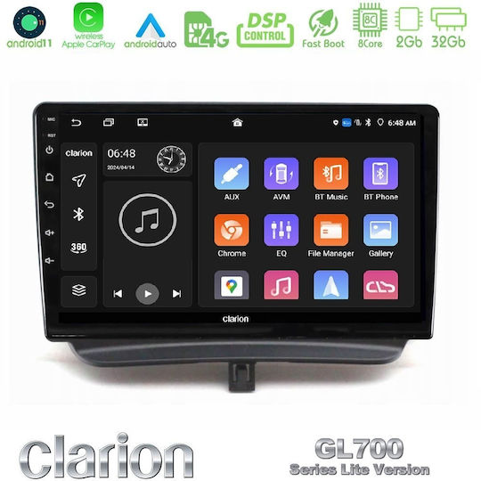 Clarion Ηχοσύστημα Αυτοκινήτου για Ford Courier / Transit Courier 2015-2023 (Bluetooth/USB/WiFi/GPS/Apple-Carplay/Android-Auto) με Οθόνη Αφής 9"