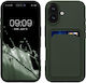 KWmobile Dark Back Cover Silicone with Card Slot Green (iPhone 16)