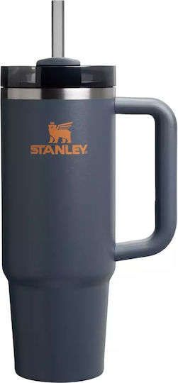 Stanley Quencher H2.0 FlowState Handled Tumbler Thermos Stainless Steel BPA Free 890ml Gray with Straw and Handle