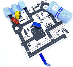 Teppich Holzspielzeugautos Blau Gepunktet Tiny Magic Cpw219