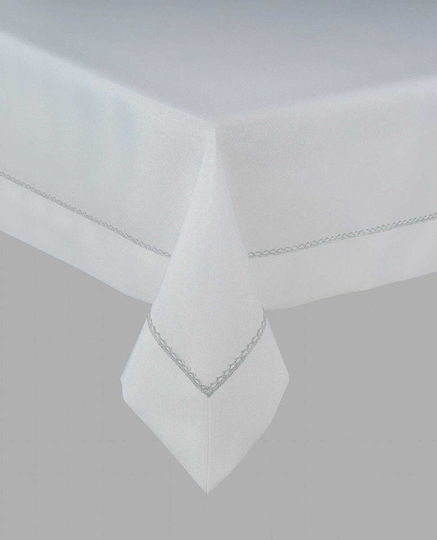 Mesa Living Τραπεζομάντηλο με Δαντέλα Silver White 50x100εκ.