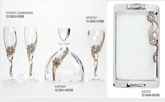 Set de Tip Tavi - Carafe - Pahare de Nuntă 253-3 Set Completo