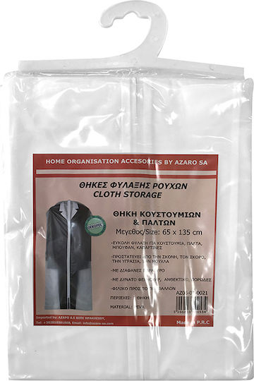 Θήκη Παλτού Κουστουμιών Non Woven 65x135cm Διάφανη