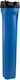 Single Two-Part Blue Plastic Slim 20" Water Filter Case Brass Thread Plain Proteas EW-021-0600