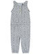 White Jumpsuit with Black Designs Cotton Set Matching Ribbon 3l32002