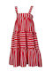 M&B Kid's Fashion Rochie pentru Copii Fără mâneci Cu dungi Red