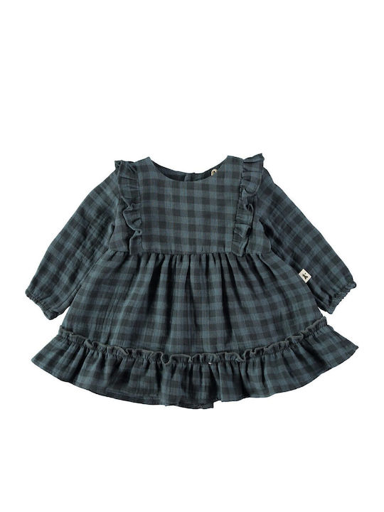 Petit Bateau Rochie pentru Copii Carou Blue