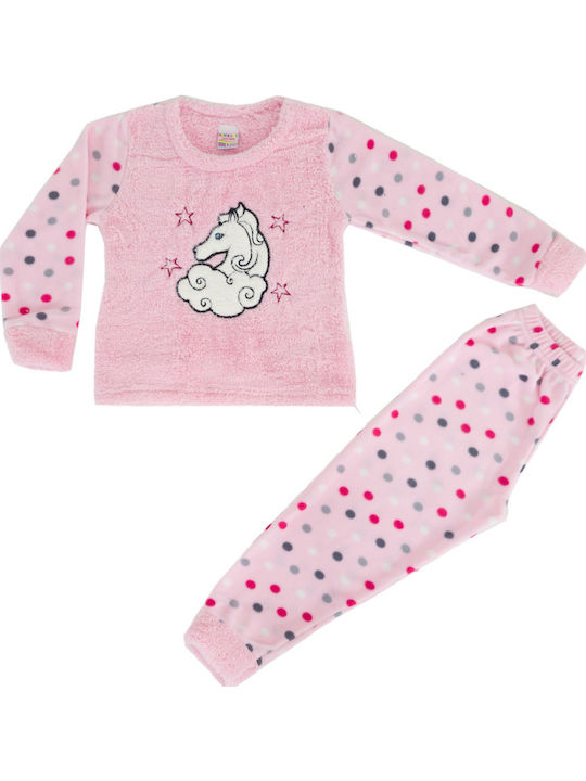 Unicorn Κοριτσίστικη Fleece Πυτζάμα Ροζ W23