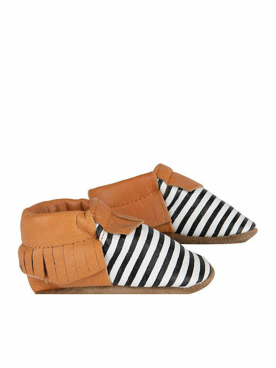 Baby Dutch Βρεφικά Παπούτσια Αγκαλιάς Nature Stripped Unisex 22 X 16 X 7 Cm