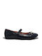 Rshoes Kids Anatomic Leather Ballerinas with Hoop & Loop Closure Navy Blue