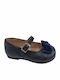 Rshoes Kids Ballerinas with Adjustable Metal Clasp Navy Blue