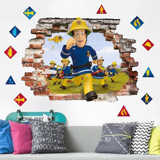 Kids Wall Sticker Firefighters in Action 60x90cm