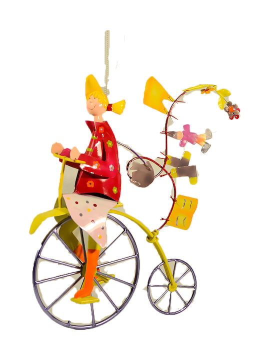 Metal Room Mobile Hanging Girl Cyclist 30cm