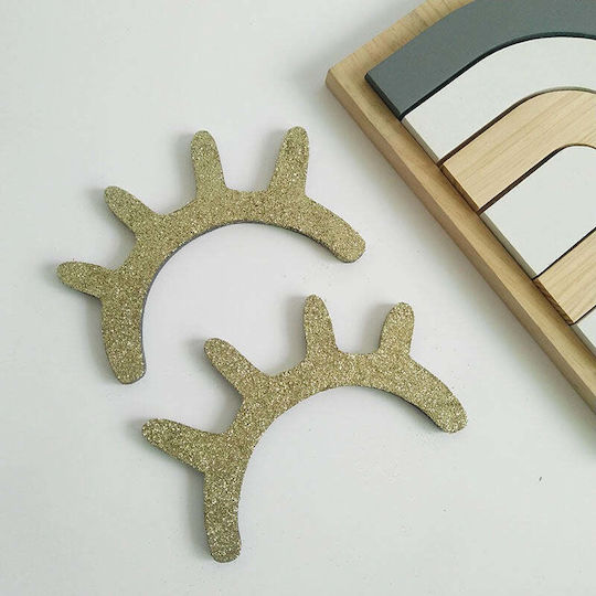 Wooden Eyelashes Wall Decor Gold