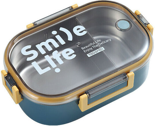 Thermo Lunch Box 2 Compartments Inox Blue 980ml Tedemei