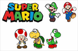 Αυτοκόλλητο Super Mario Σετ 6 Τεμ Κωδ 35016