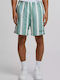 Men's Swimwear Shorts Green/white Striped