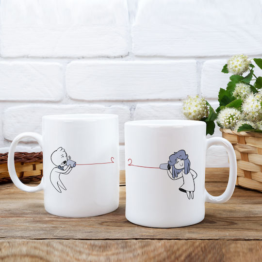 Weißes Tassen-Set "i Love You" Perfektes Geschenk Paar Valentinstag