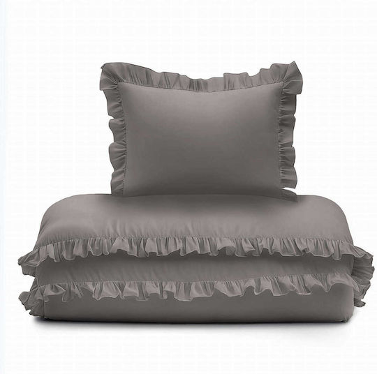 Detexpol Сет Бебешка Долен Калъф с Калъфка за Възглавница Warm Gray 100x135см.