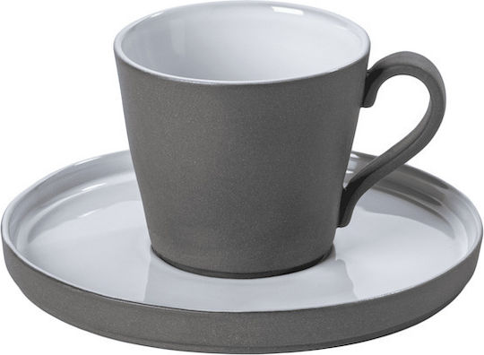 Lagoa Eco Gres Λευκο Φλυτζανι Τσαγιου & Πιατακι 0.21ml Stoneware Costa Nova