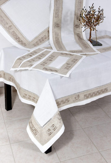 Maiondros Linen Placemat No.6007 33x48cm Polyester 90% Cotton 10%